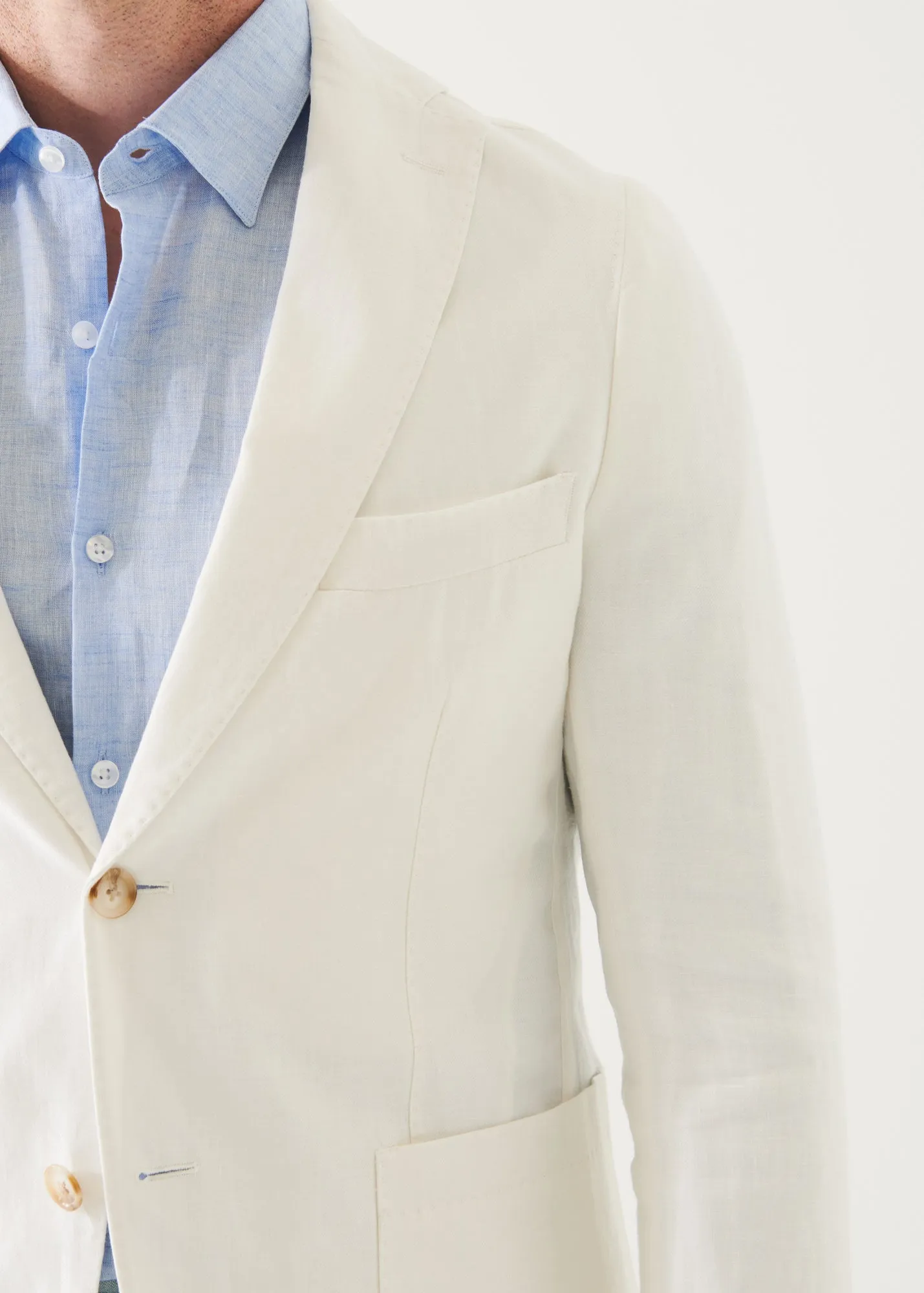 LINEN TWILL TWO-BUTTON BLAZER