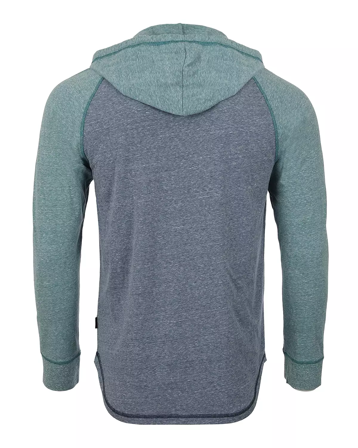 Long Sleeve Henley Raglan Hoodie with Kangaroo Pocket