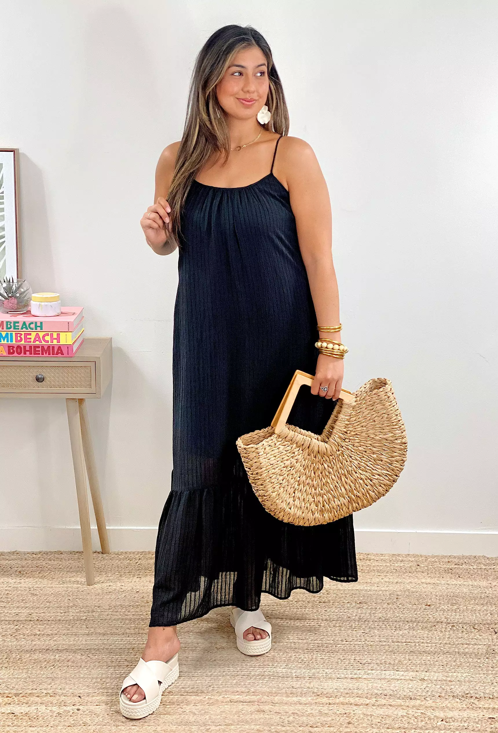 Lovestitch Tia Midi Dress in Black