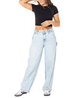 Macy's Celebrity Pink Juniors' Curvy Wide-Leg Carpenter Jeans