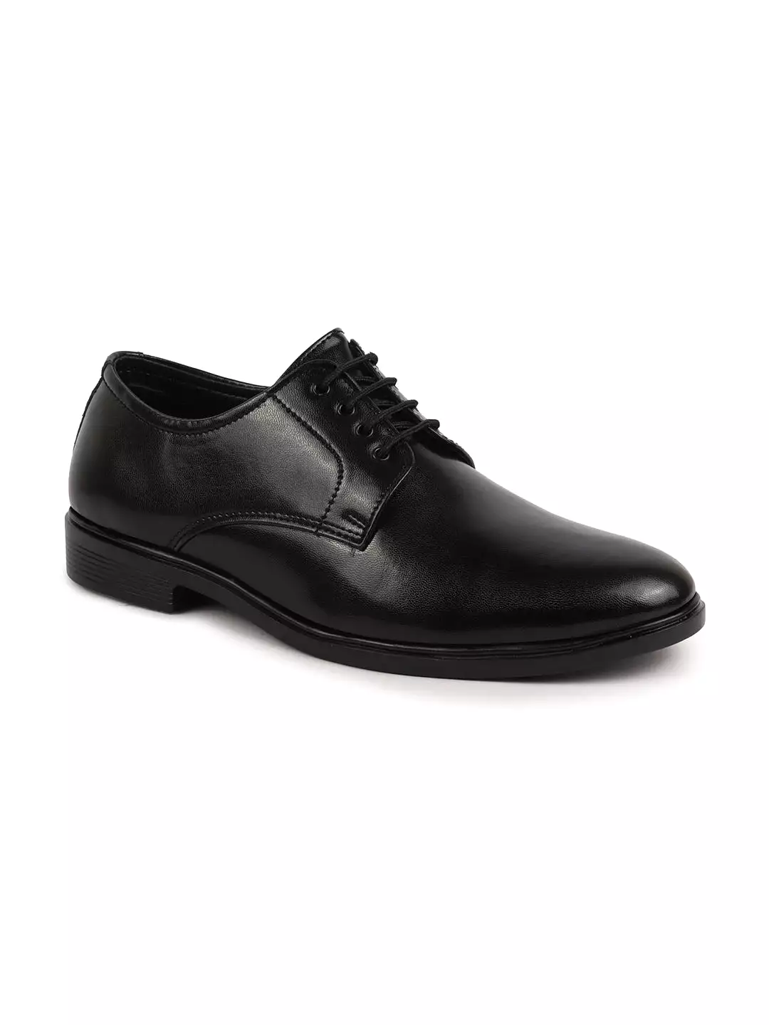 Men Black Formal Dress Lace Up Derby Shoes With Cushioned Footbed For Office|Work