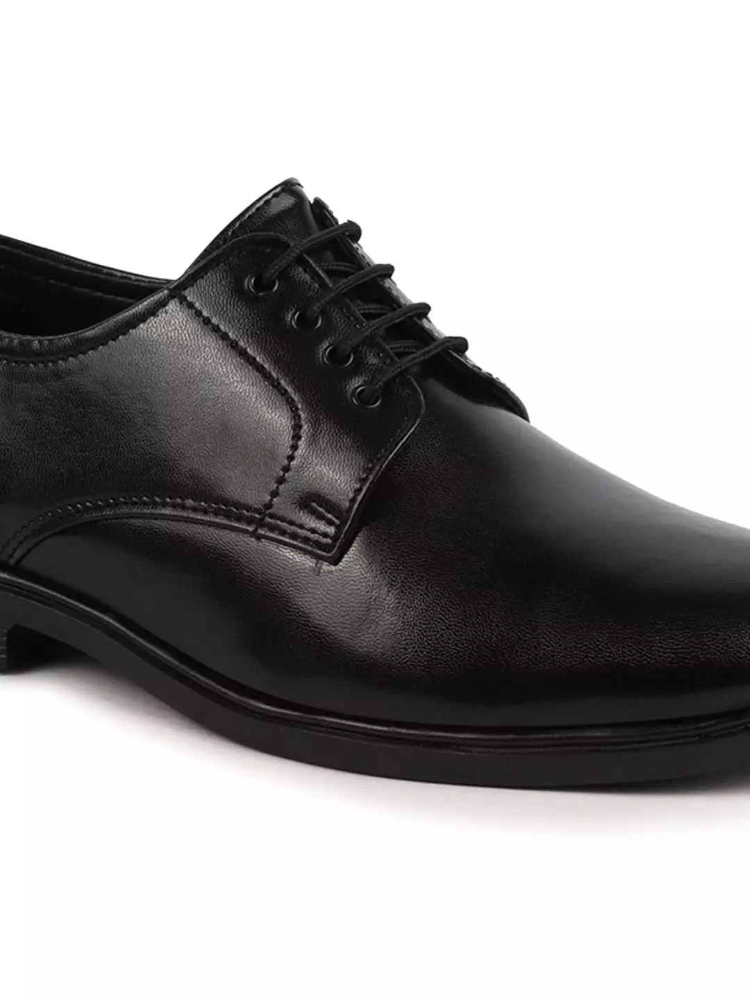 Men Black Formal Dress Lace Up Derby Shoes With Cushioned Footbed For Office|Work