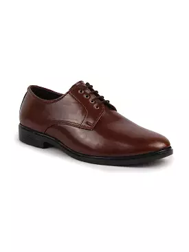 Men Brown Formal Dress Lace Up Derby Shoes With Cushioned Footbed For Office|Work