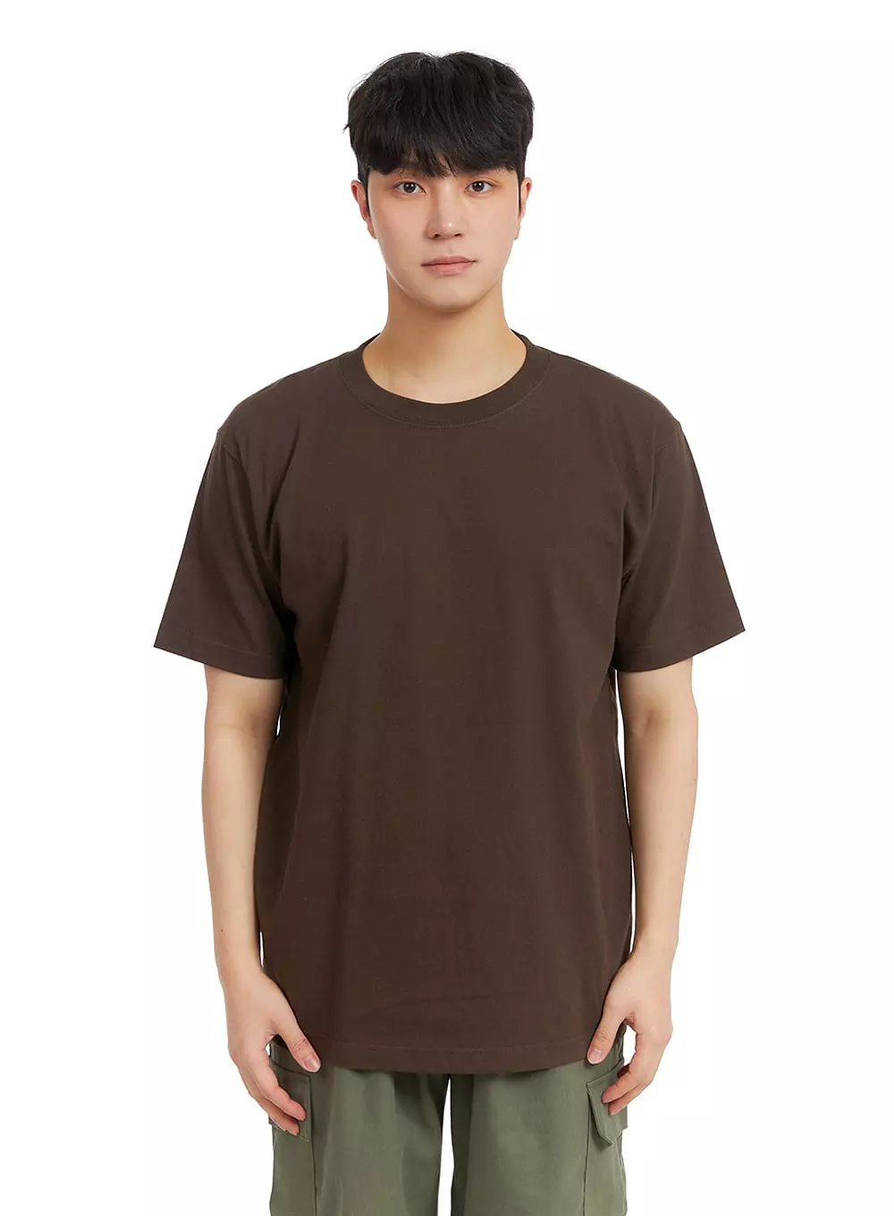 Men's Basic Short Sleeve T-Shirt IA402 / Brown