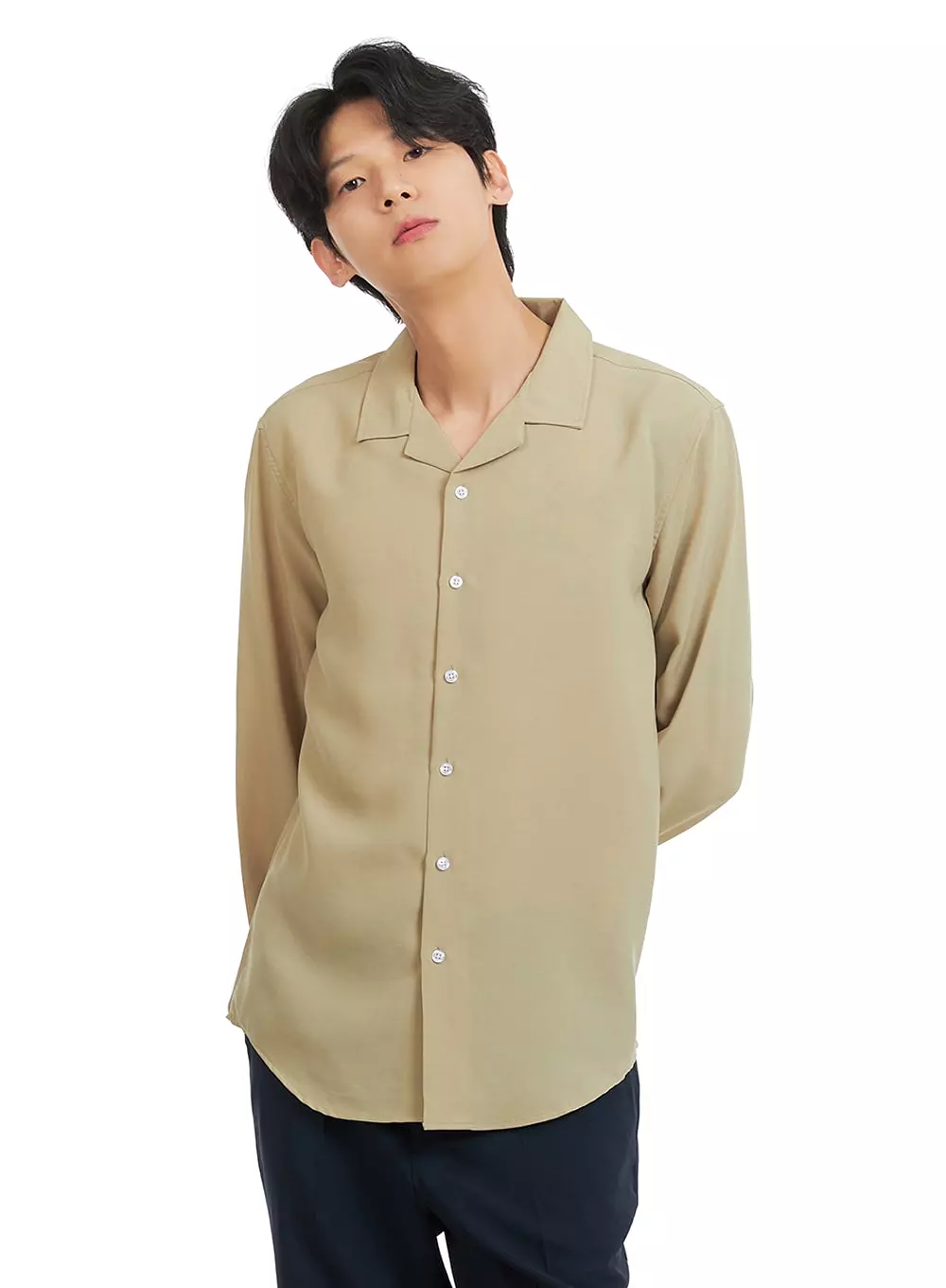 Men's Open Collar Buttoned Shirt IA401