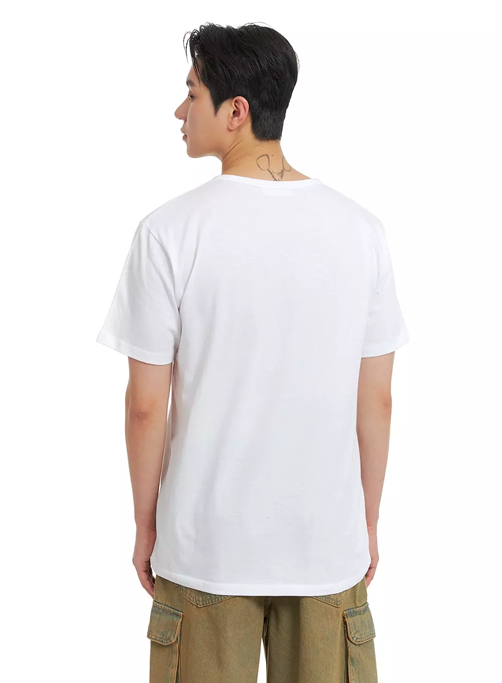 Men's Quarter Button-Up Cotton T-Shirt IA401