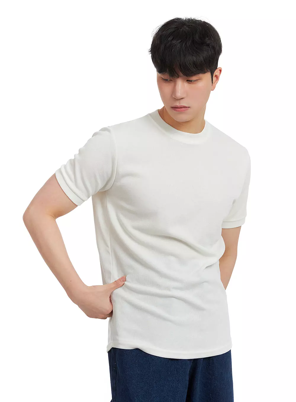 Men's Solid Basic T-Shirt IA402