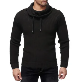 Men's Sweater Turtleneck Warm Pullover With Draw Strings