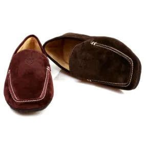 Michael Toschi Matina House Shoes Burgundy Suede