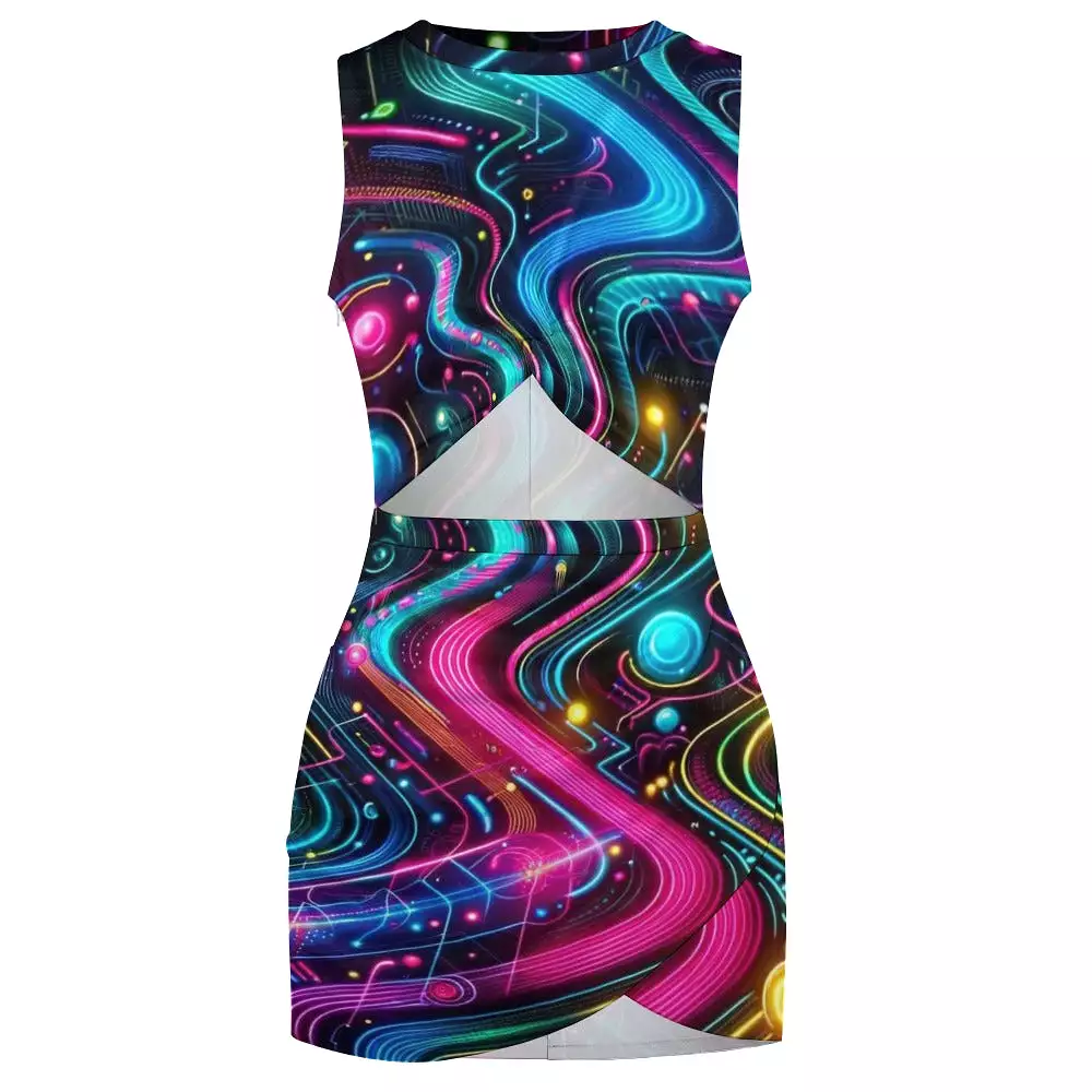 Neon Pulse Rave Dress