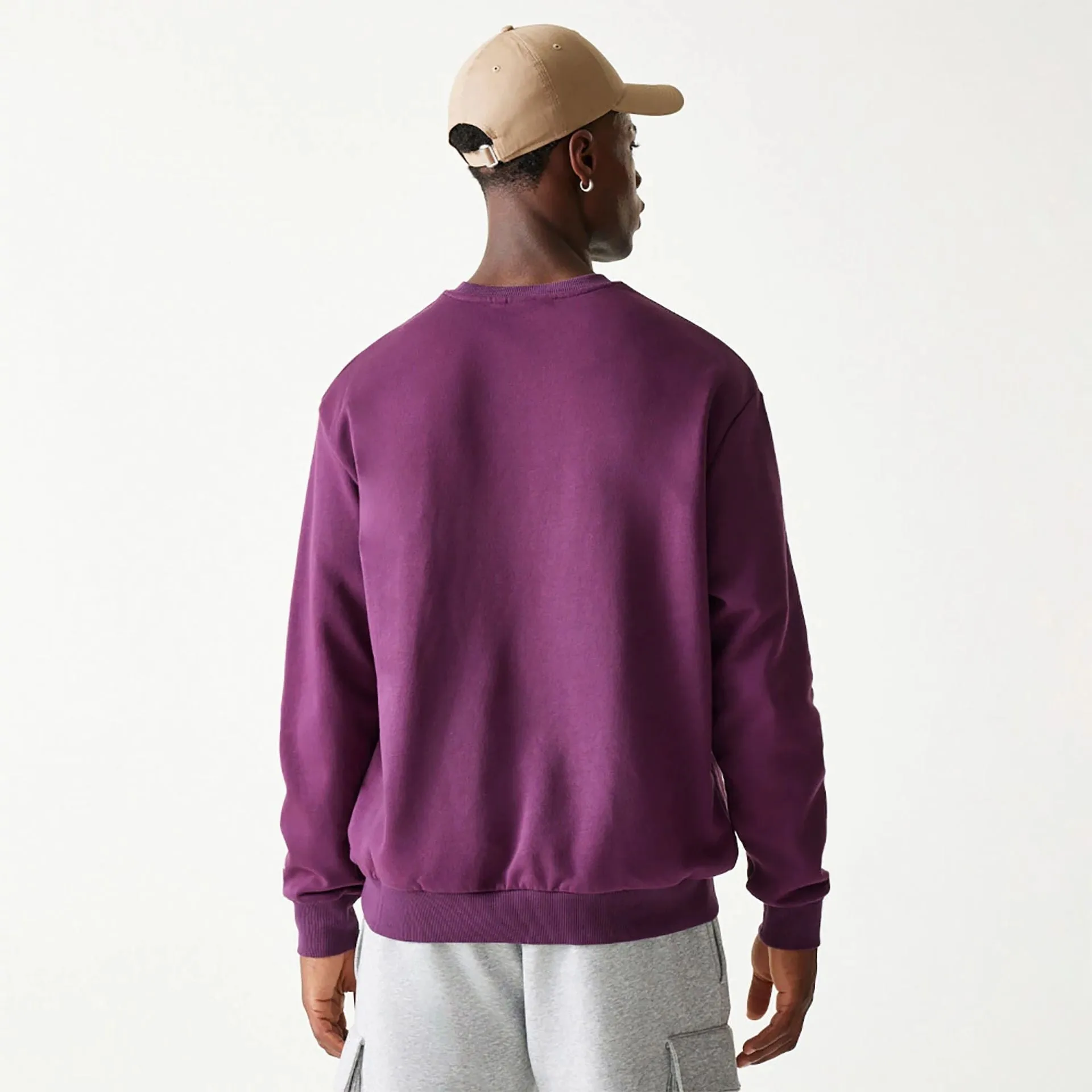 New Era Essential Dark Purple Oversized Crewneck Sweater