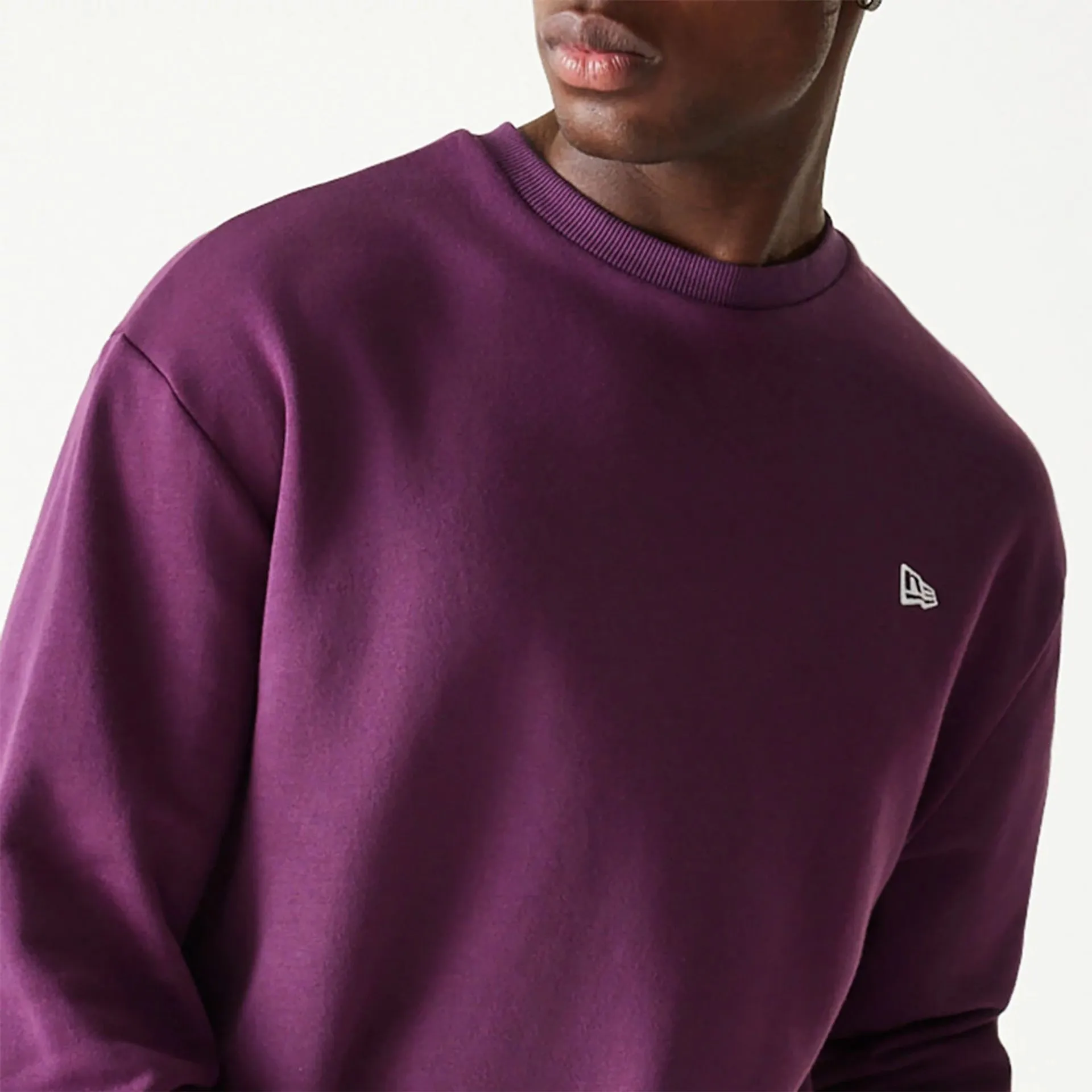 New Era Essential Dark Purple Oversized Crewneck Sweater