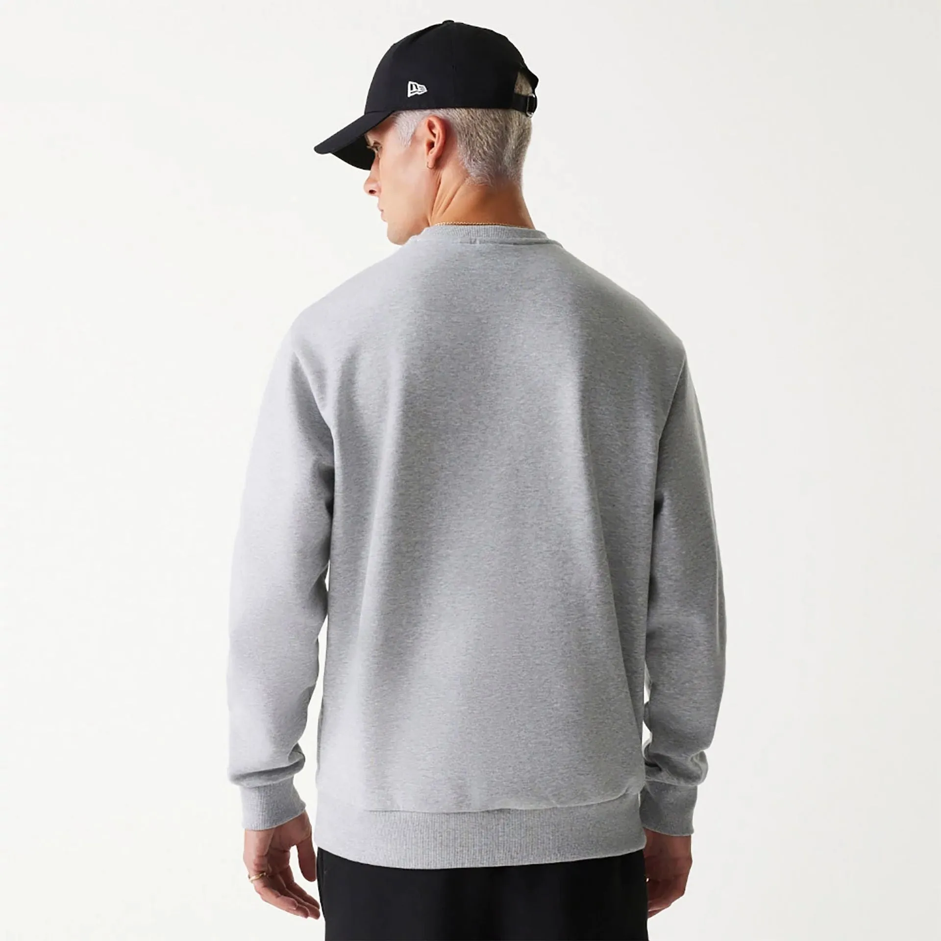 New Era Essential Grey Oversized Crewneck Sweater