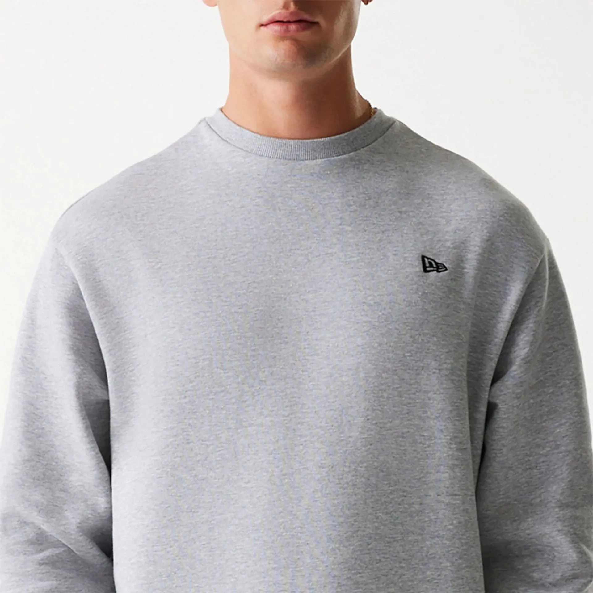 New Era Essential Grey Oversized Crewneck Sweater