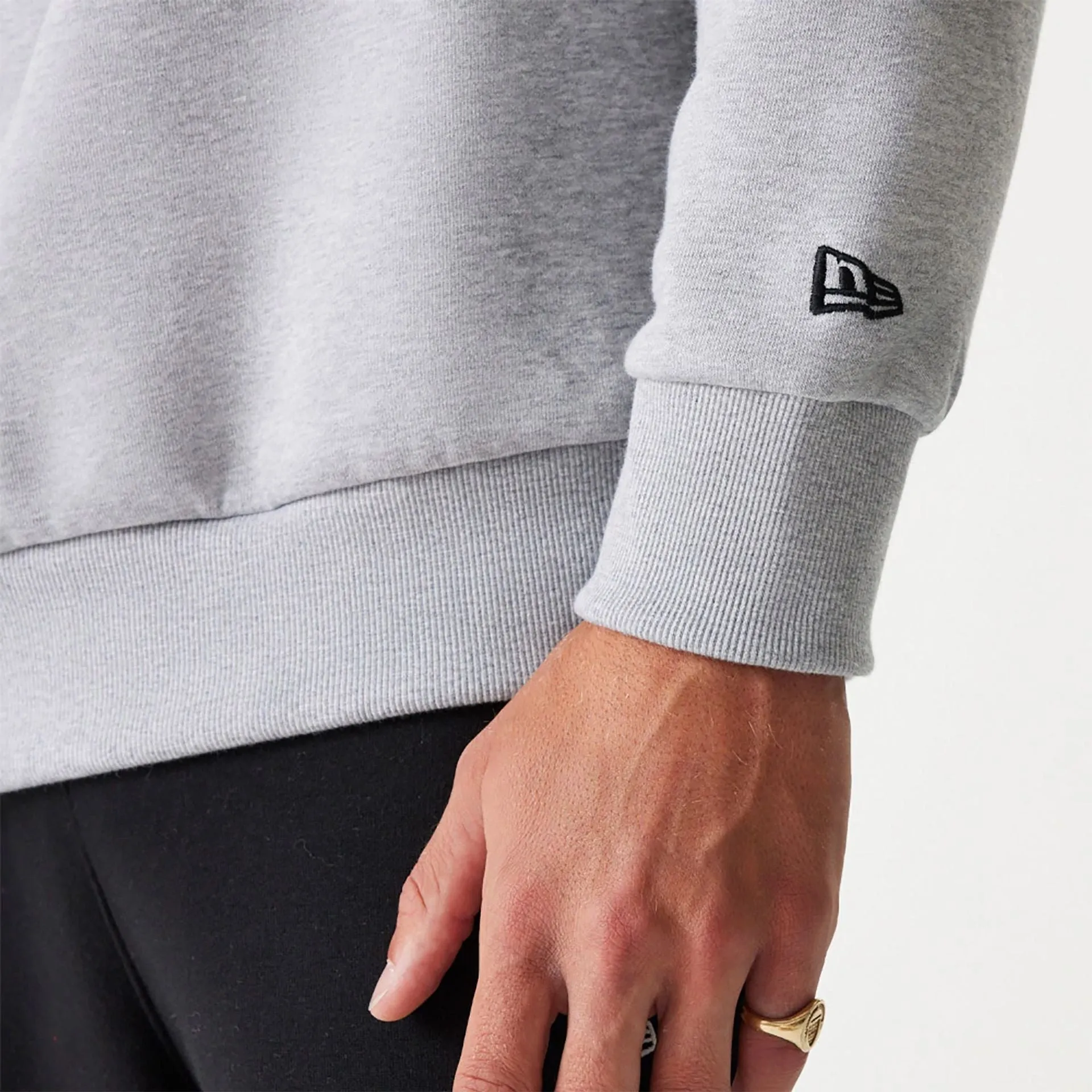 New Era Essential Grey Oversized Crewneck Sweater