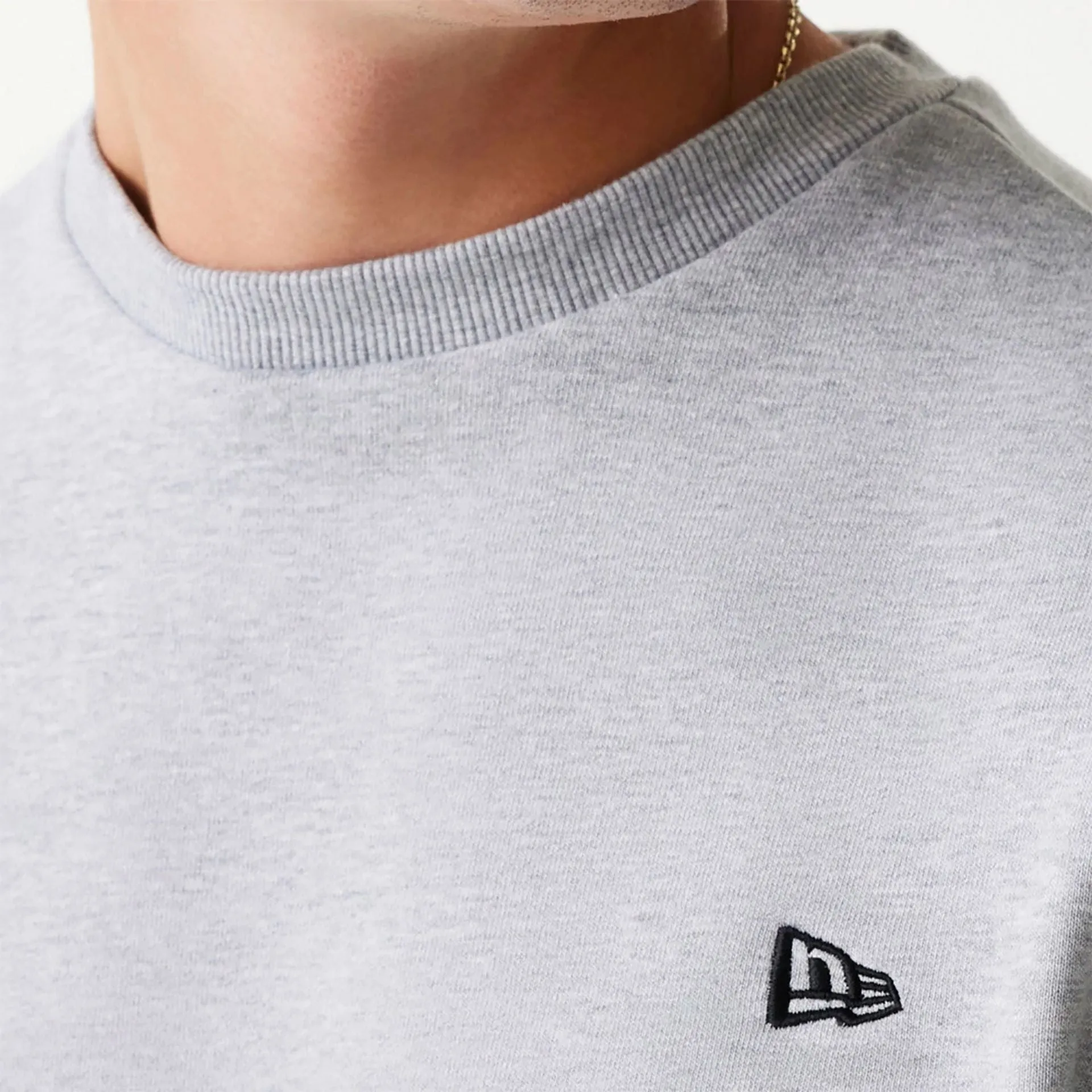 New Era Essential Grey Oversized Crewneck Sweater