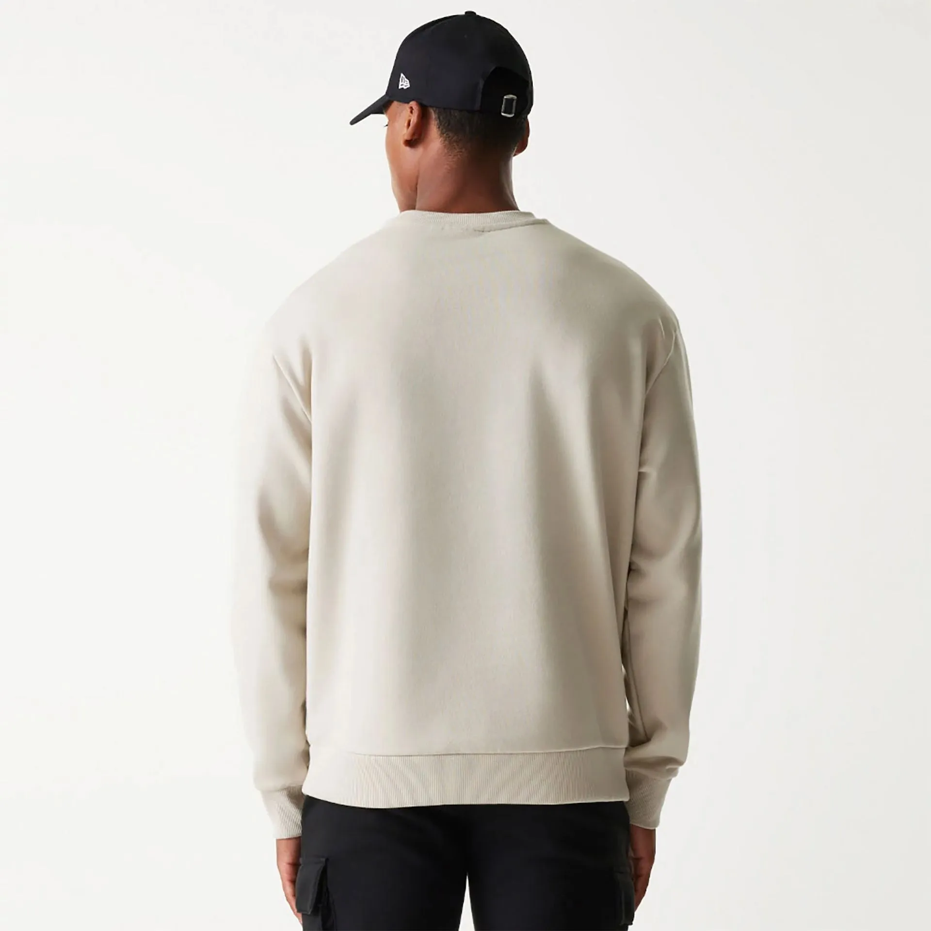 New Era Essential Light Beige Oversized Crewneck Sweater