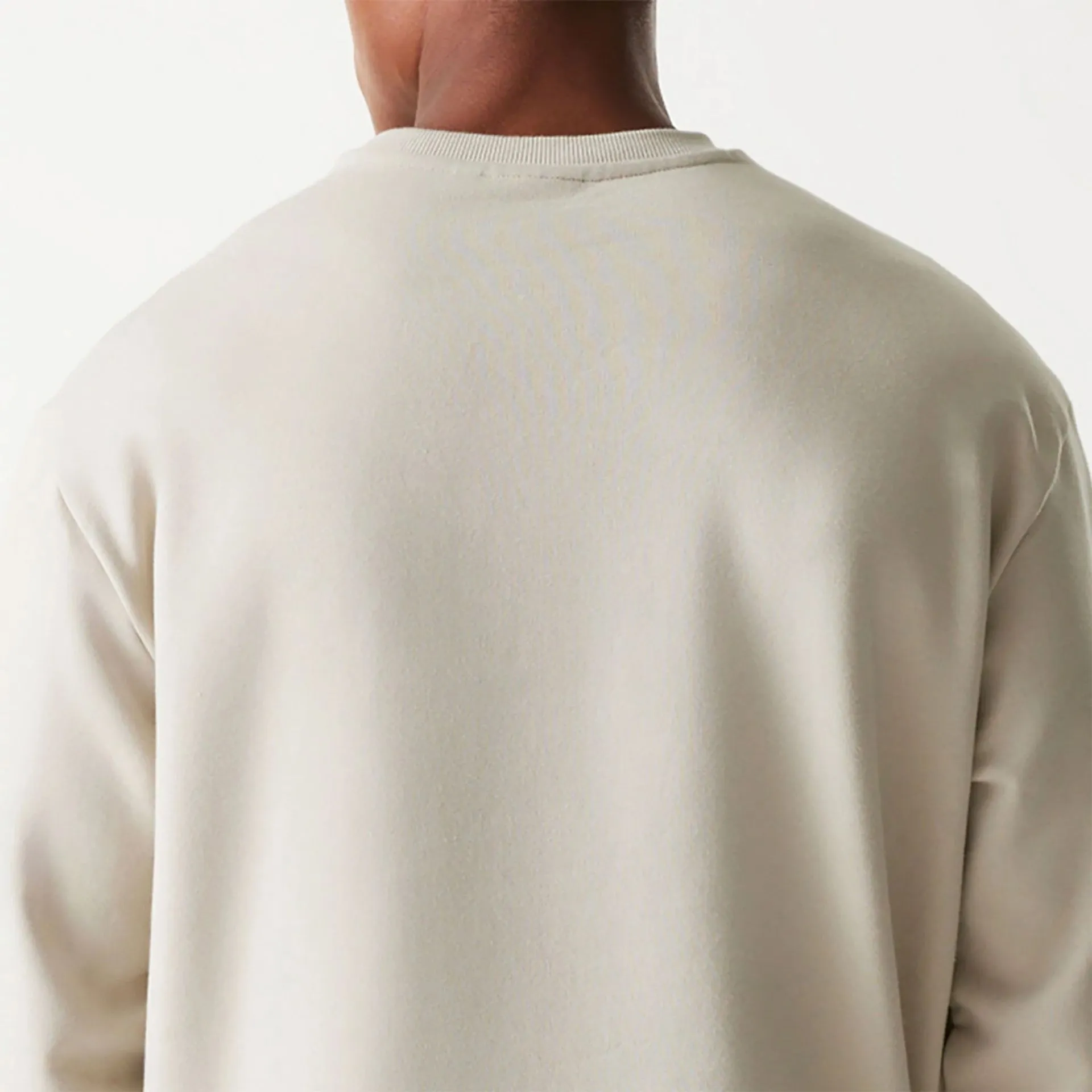 New Era Essential Light Beige Oversized Crewneck Sweater