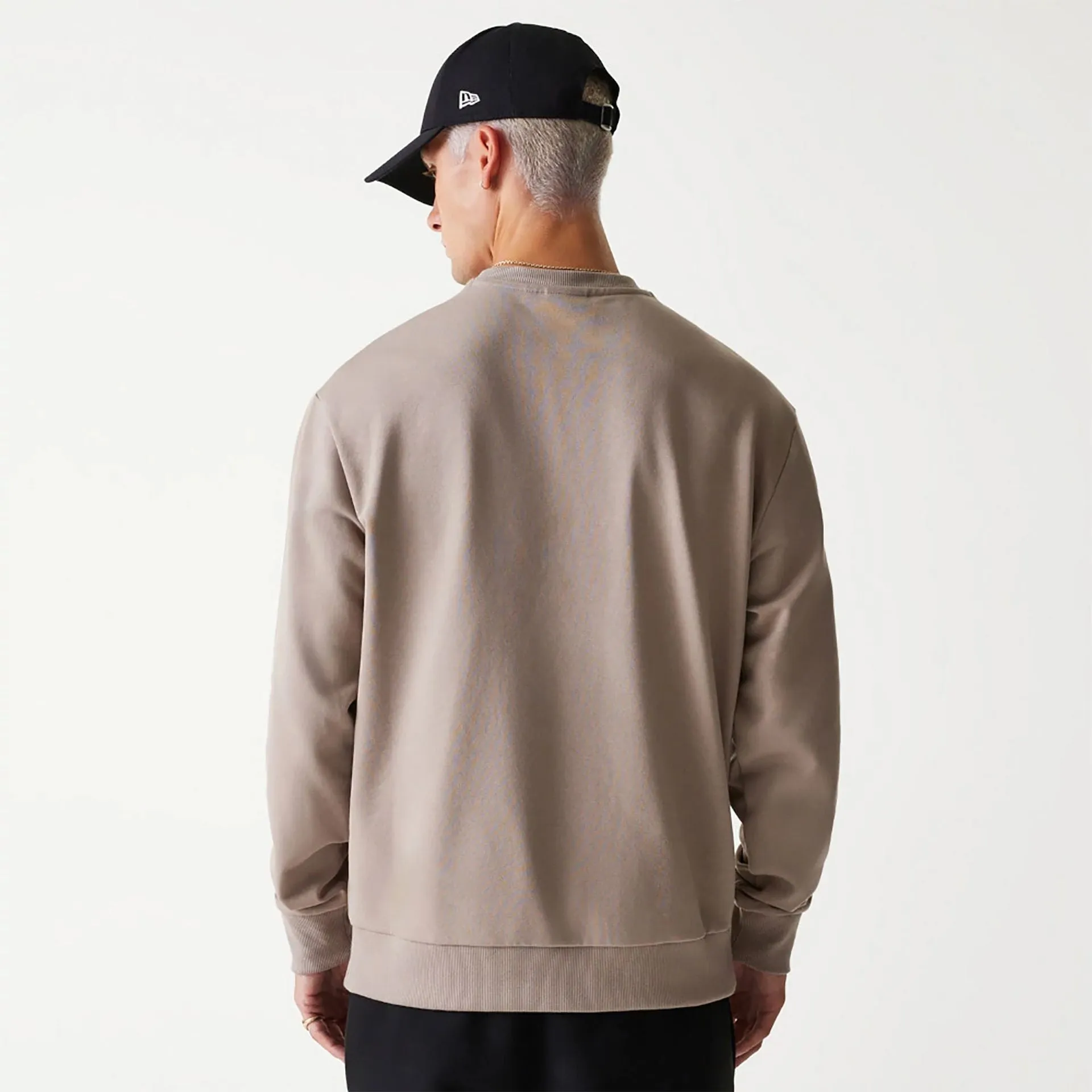 New Era Essential Pastel Brown Oversized Crewneck Sweater