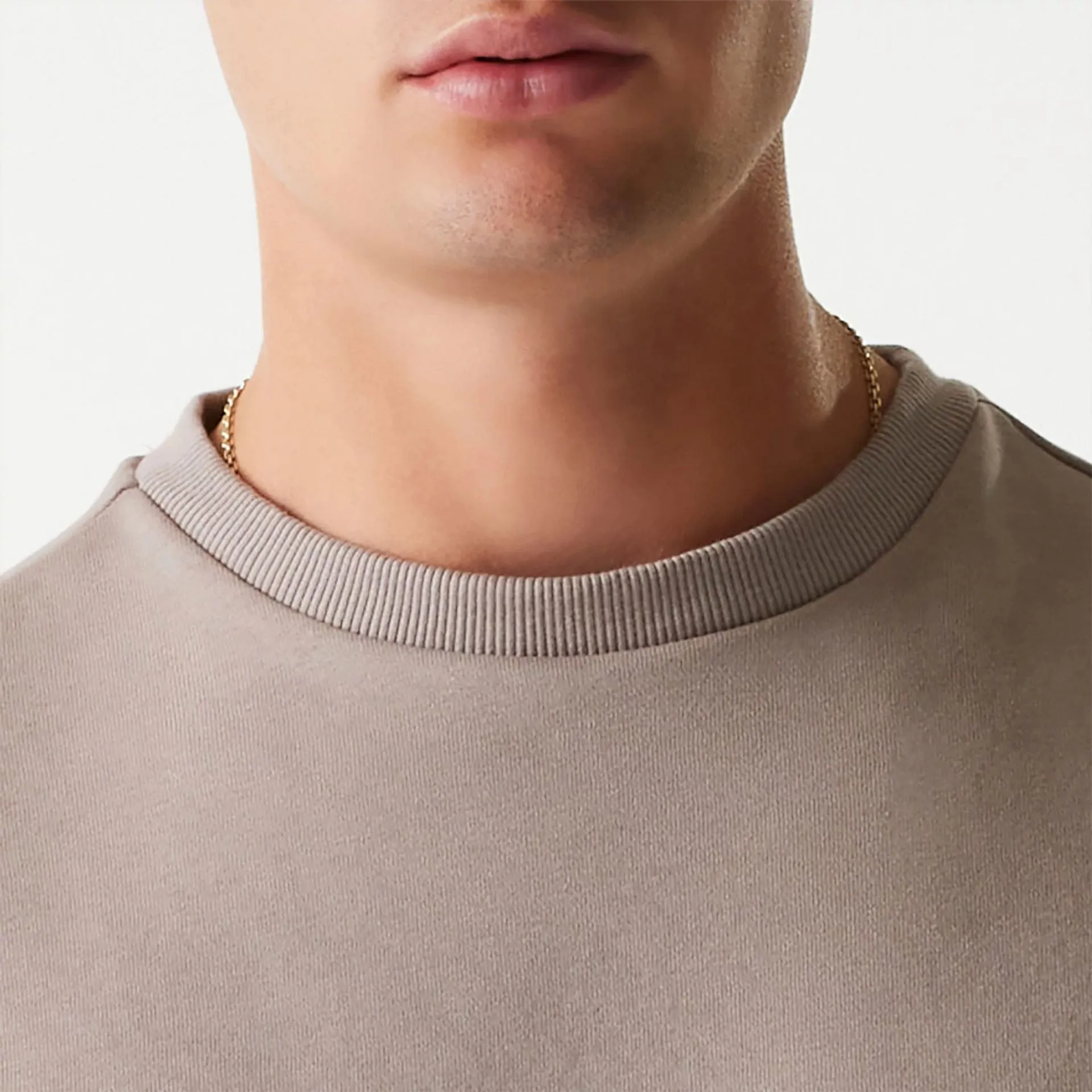 New Era Essential Pastel Brown Oversized Crewneck Sweater