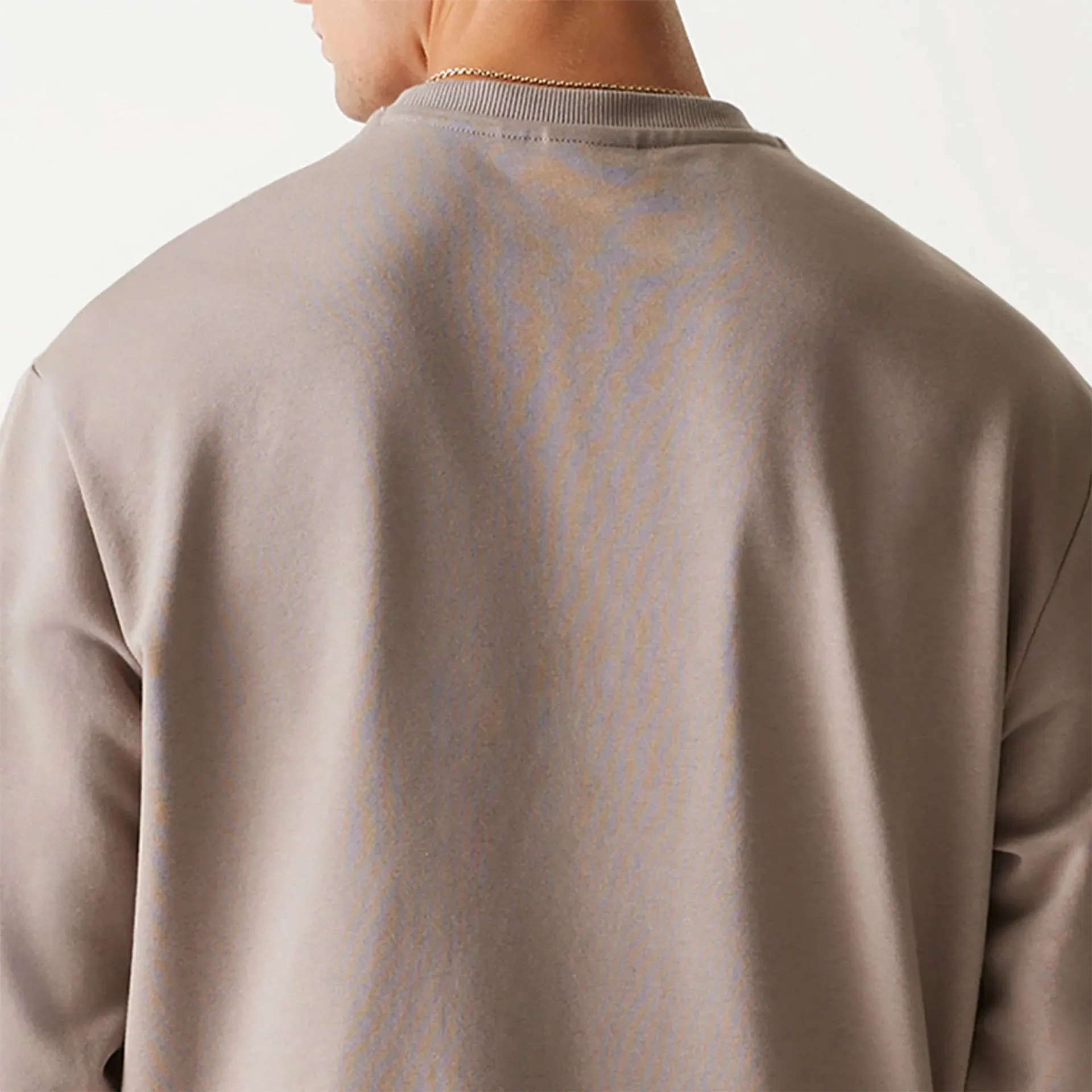 New Era Essential Pastel Brown Oversized Crewneck Sweater