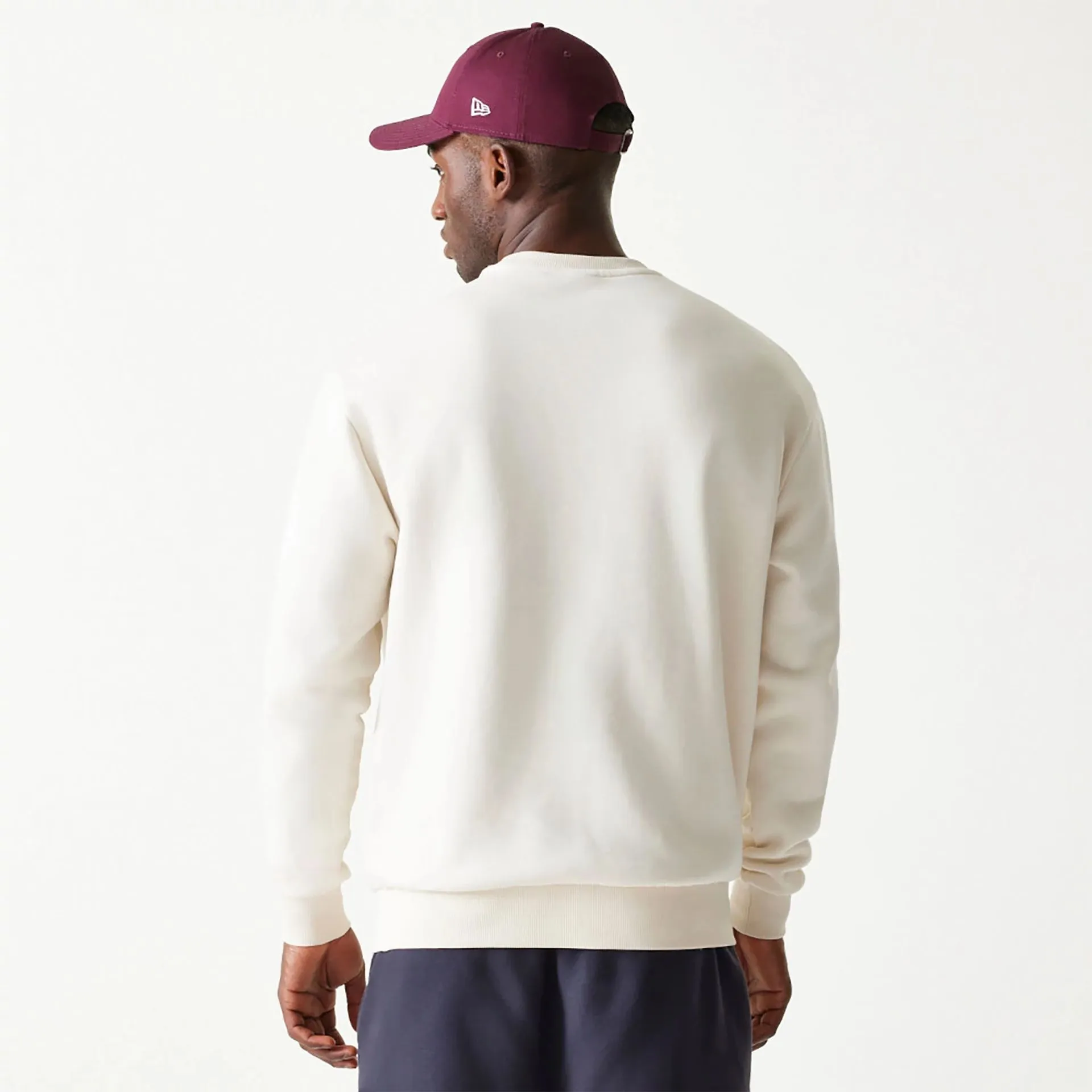 New Era Essential White Oversized Crewneck Sweater