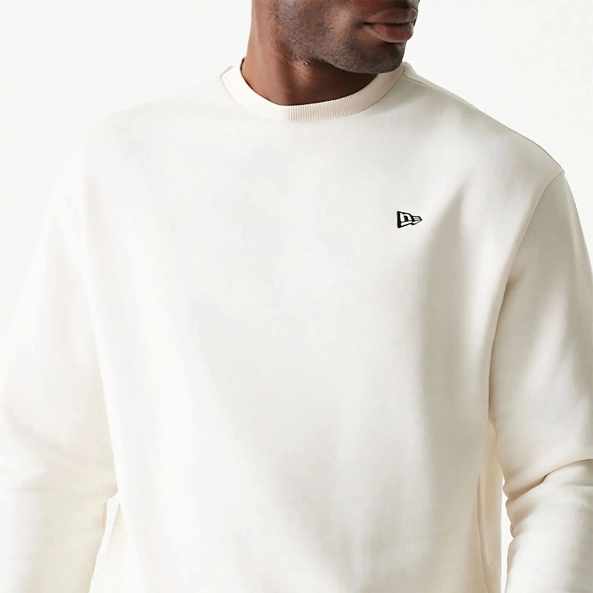 New Era Essential White Oversized Crewneck Sweater