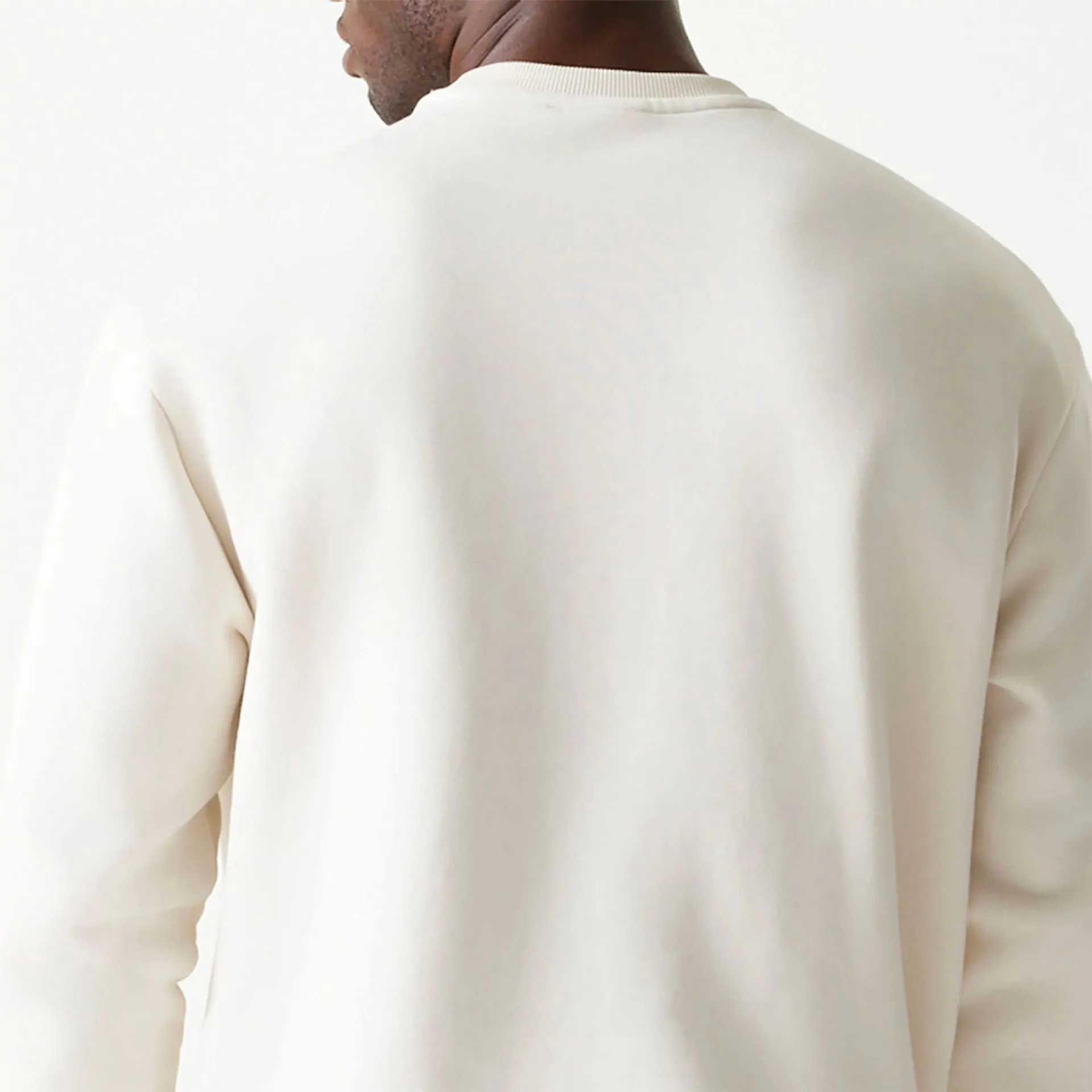 New Era Essential White Oversized Crewneck Sweater