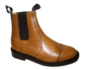 NPS - TAN LEATHER DEALER BOOT WITH TOE CAP