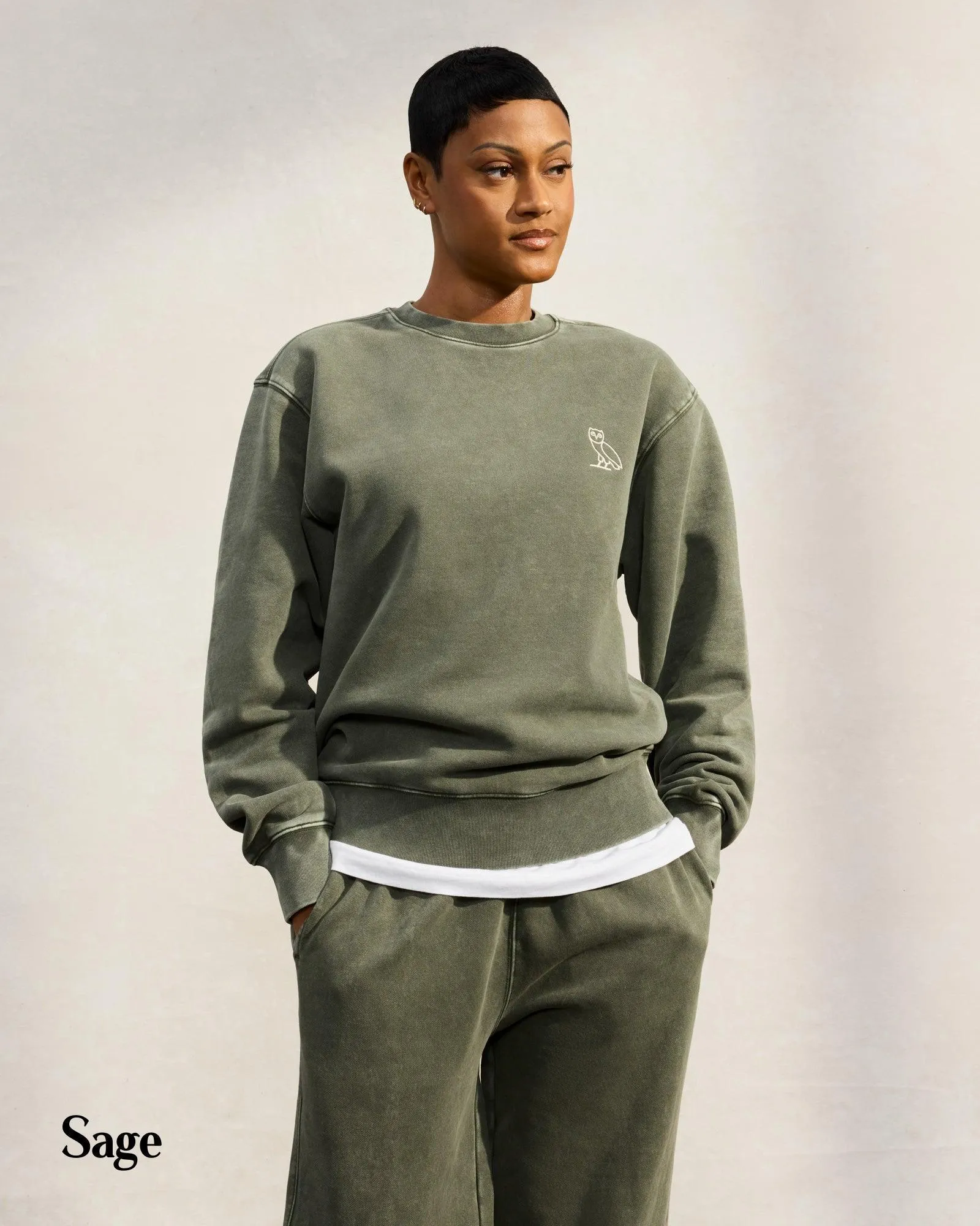 OCTOBERS VERY OWN  |Street Style Plain Cotton Logo Loungewear Sweatshirts