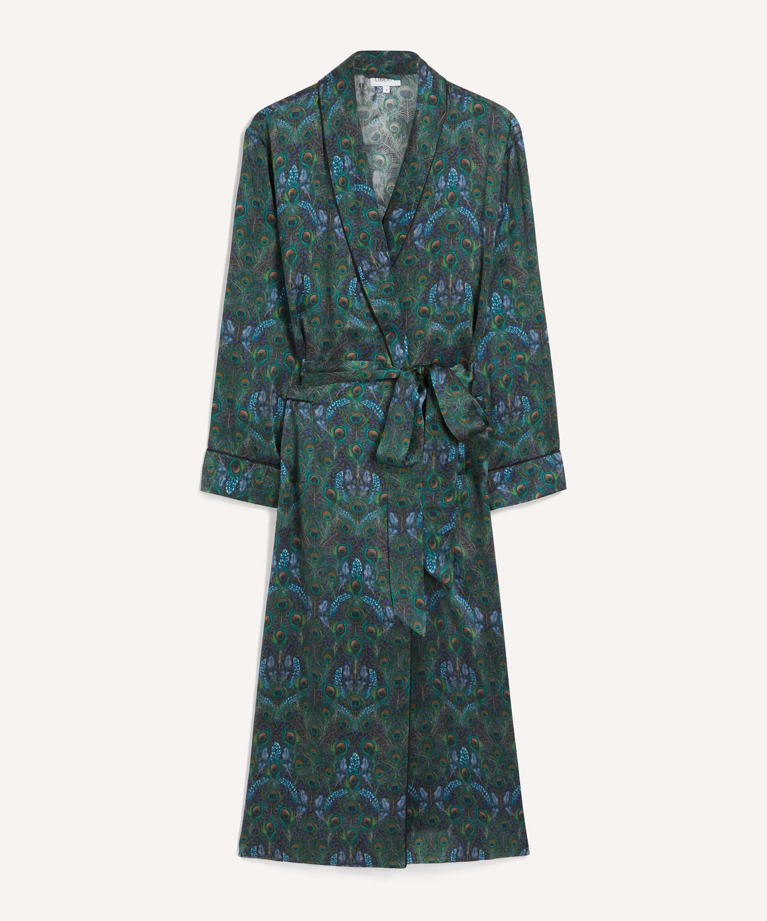 Peacock Manor Silk Satin Long Robe