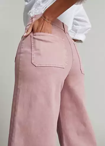 Pink Cropped Pocket Detail Jeans by Freemans | Look Again