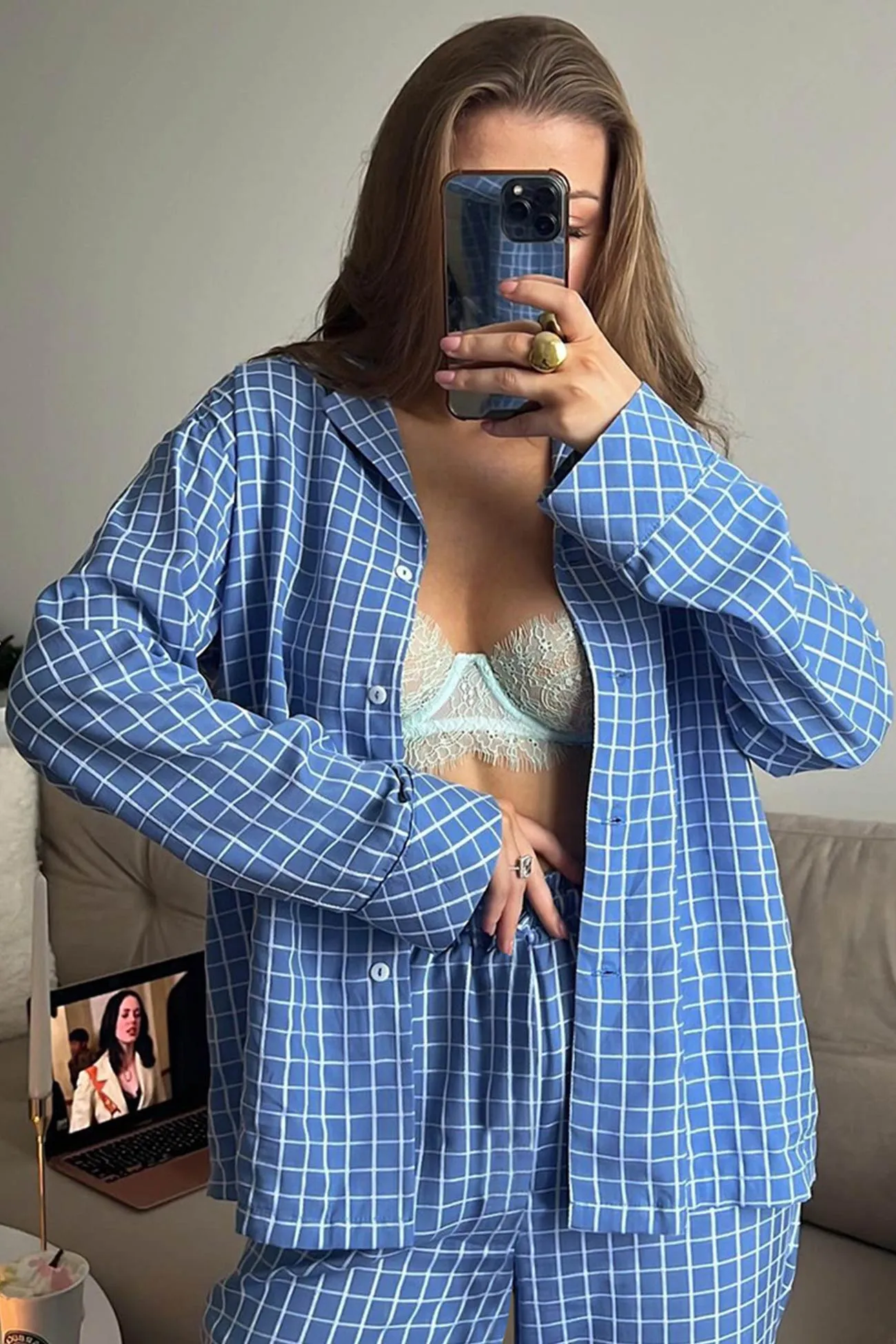 Plaid Long Sleeve Loungewear