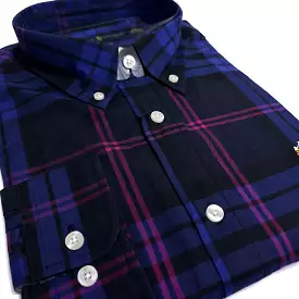 PRL two toned check Shirt | Cobalt Blue