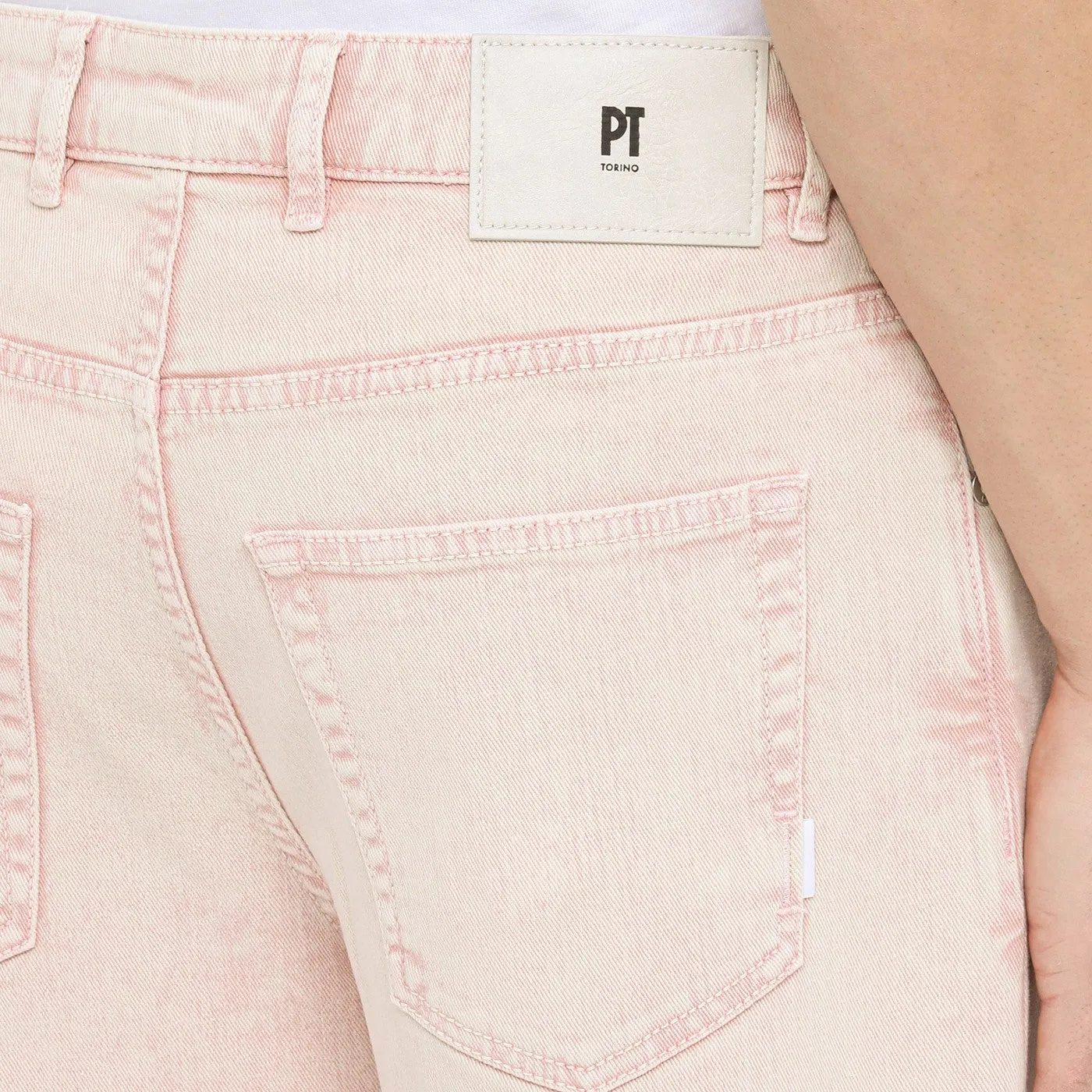 Pt Torino Denim    Pt Torino Denim Regular Pink Cotton Jeans