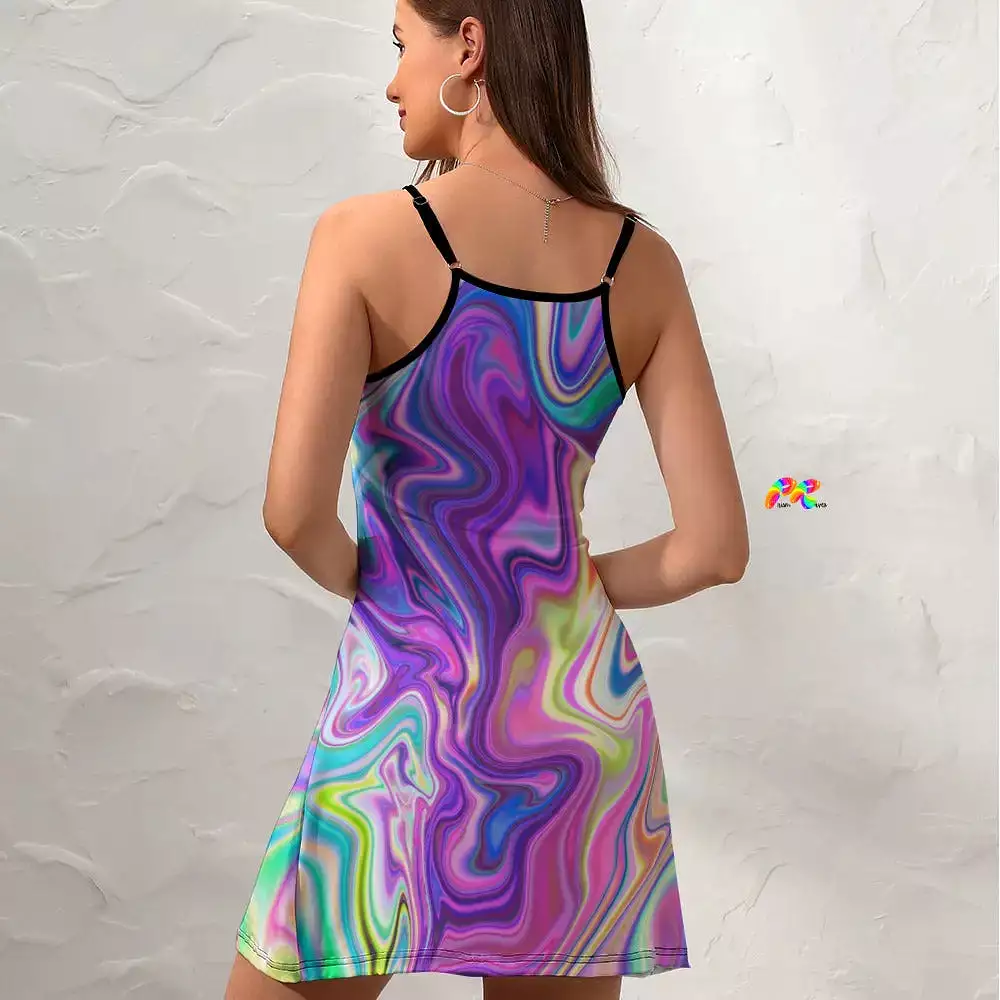 Purple Fusion Spaghetti Rave Dress