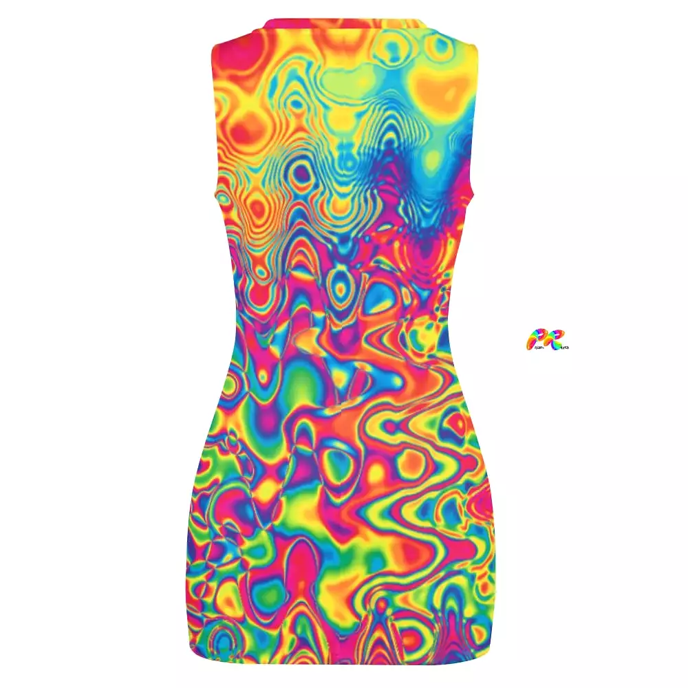 Radiant Hue Cutout Rave Mini Dress | Festival Dresses