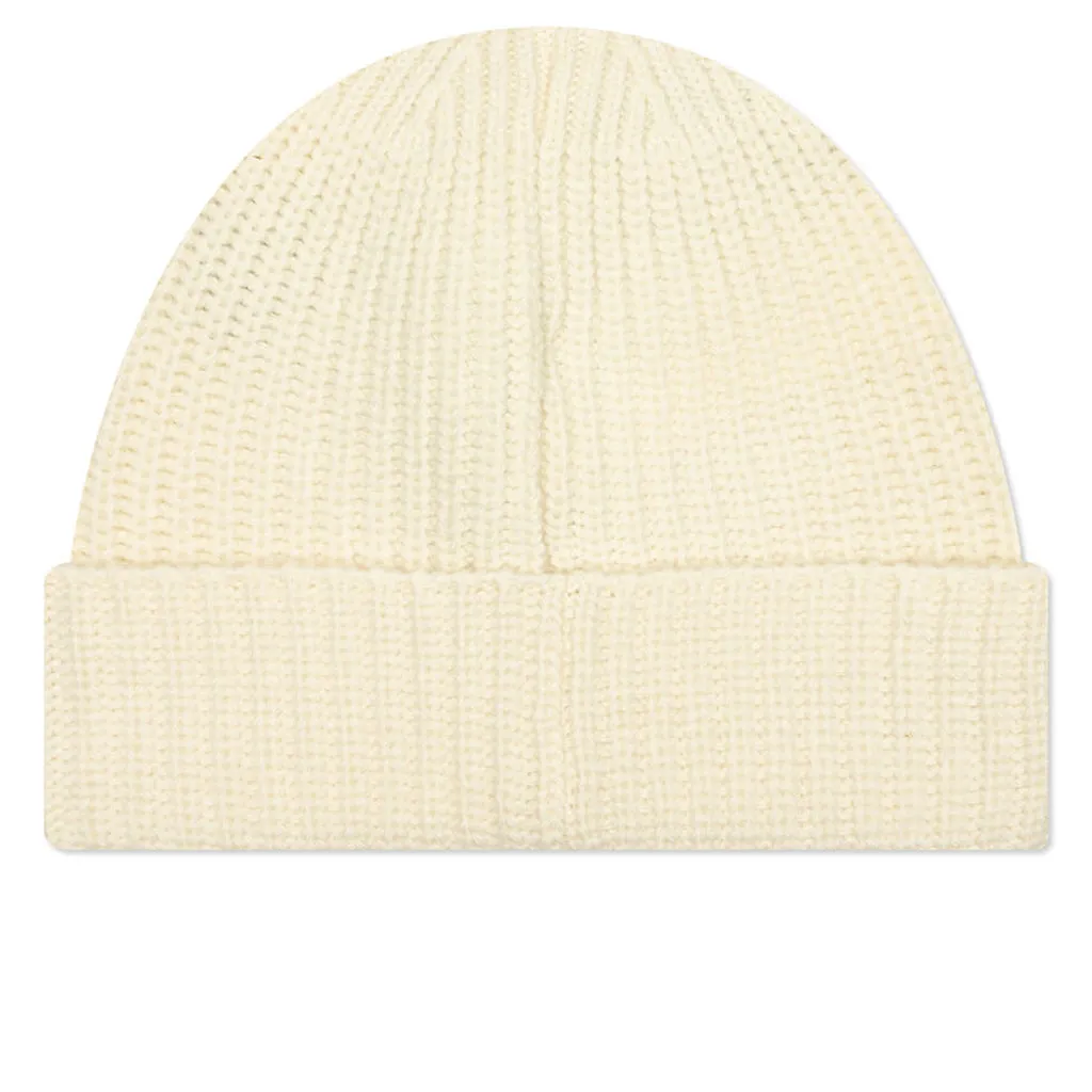 Ribbed Geelong Wool Beanie - Natural White