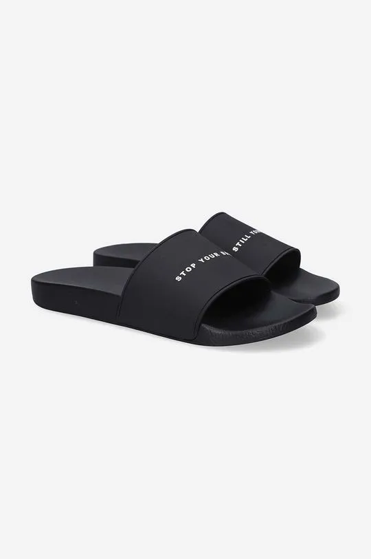 Rick Owens sliders Rubber Slippers men's black color