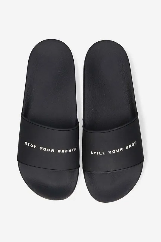 Rick Owens sliders Rubber Slippers men's black color