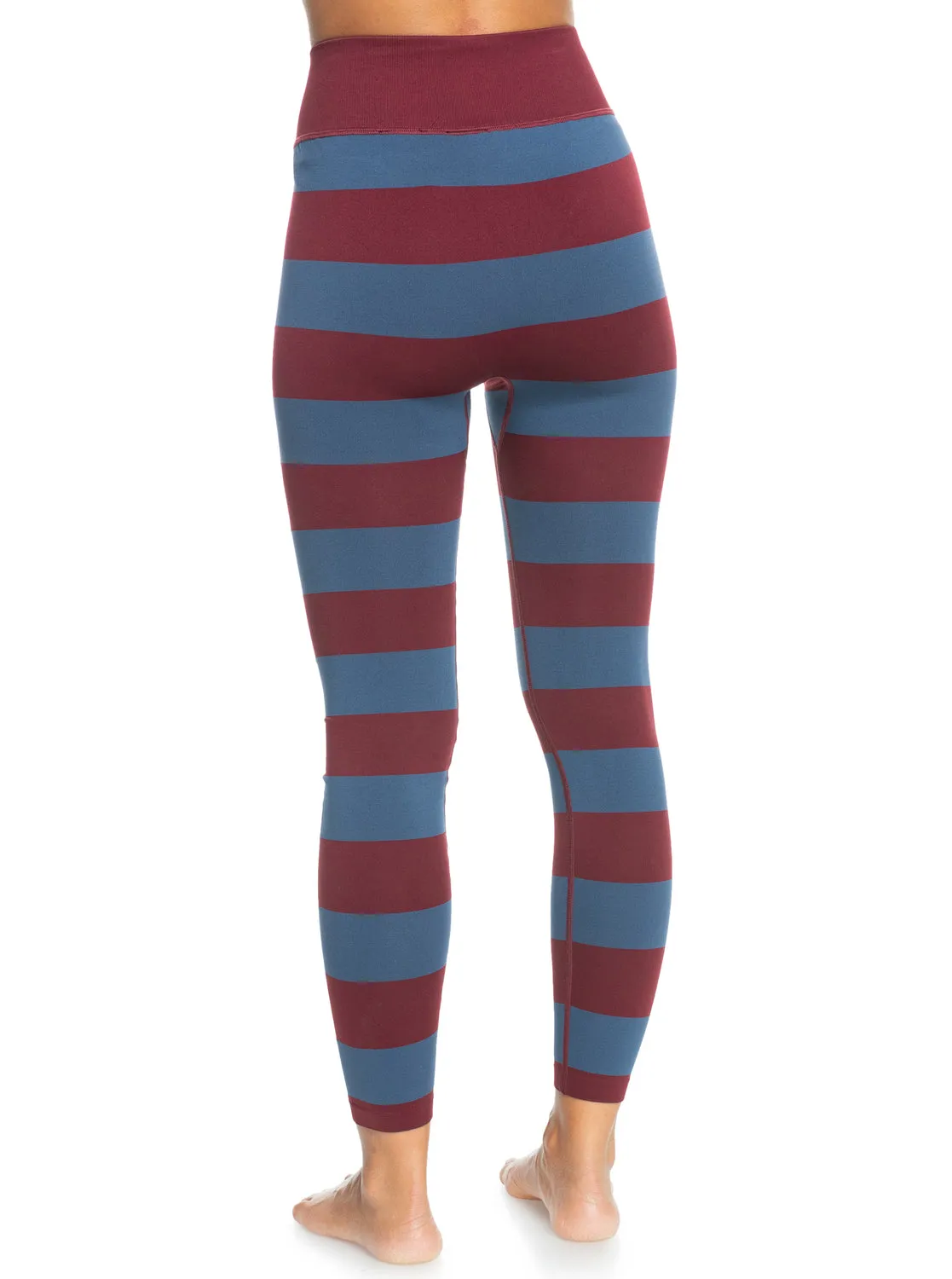 ROWLEY X ROXY Seamless Technical Base Layer Leggings - Insignia Blue Bico Stripes