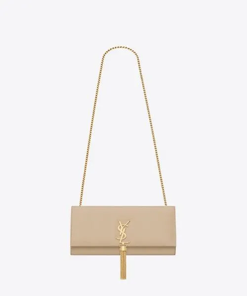 Saint Laurent Kate Medium With Tassel In Smooth Leather Powder