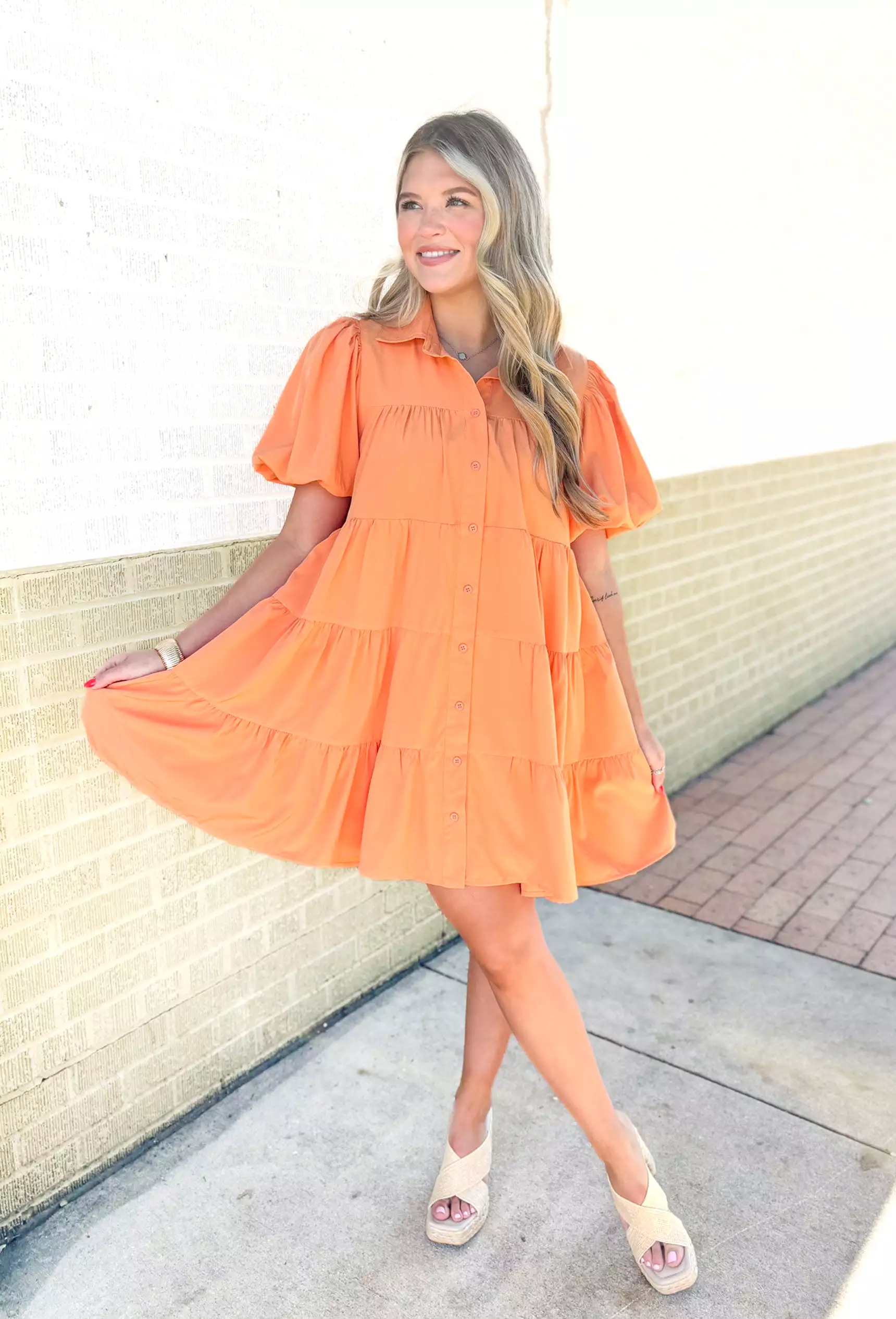 Serena Dress in Apricot