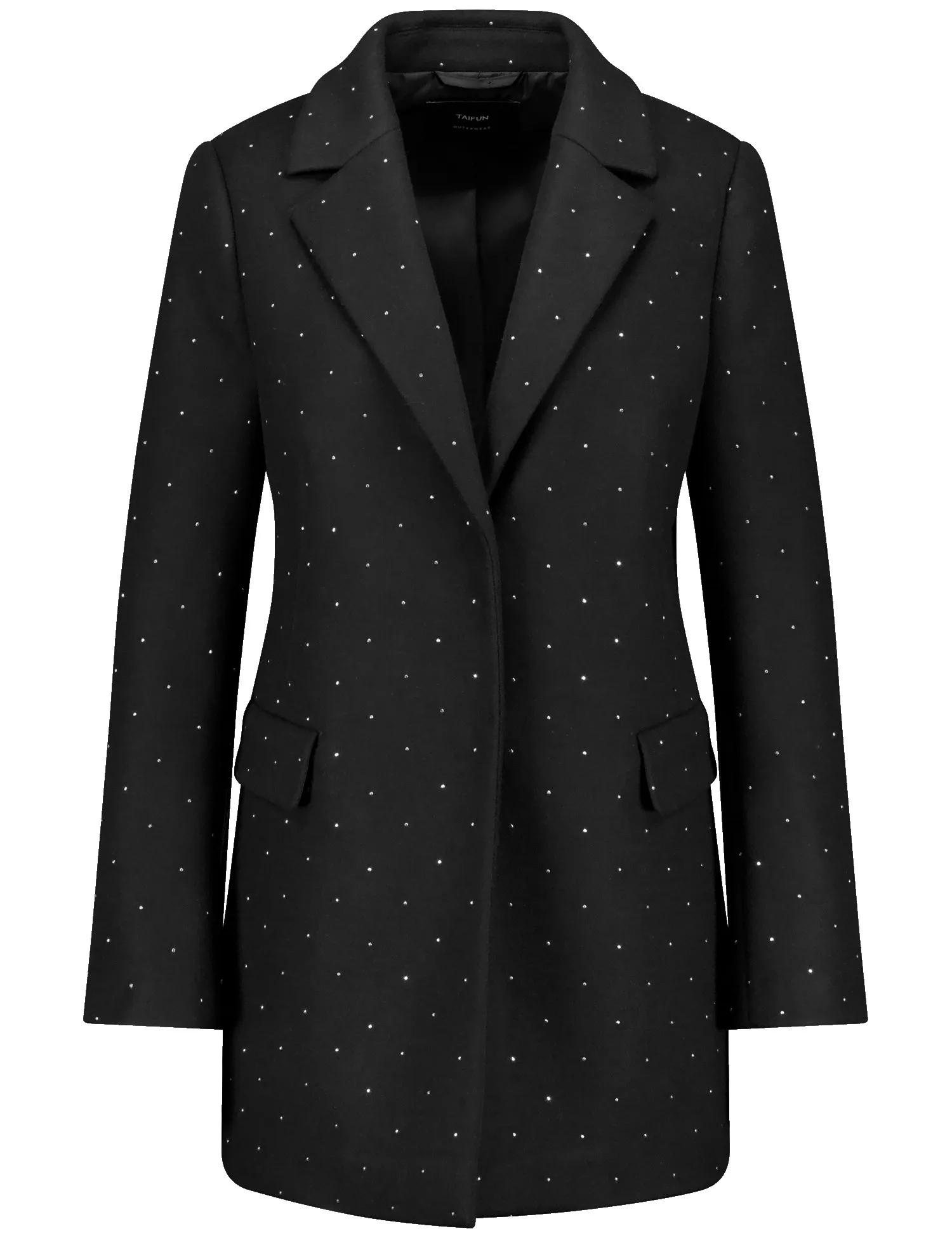 Short coat with stud embellishment