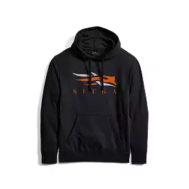 'Sitka' Men's Icon Classic Pullover Hoody - Black / Orange