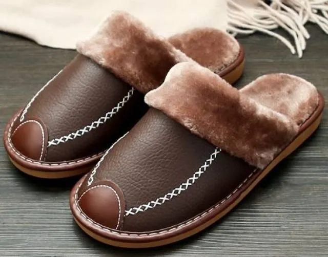 Slippers warm indoor slipper waterproof home house shoes wom