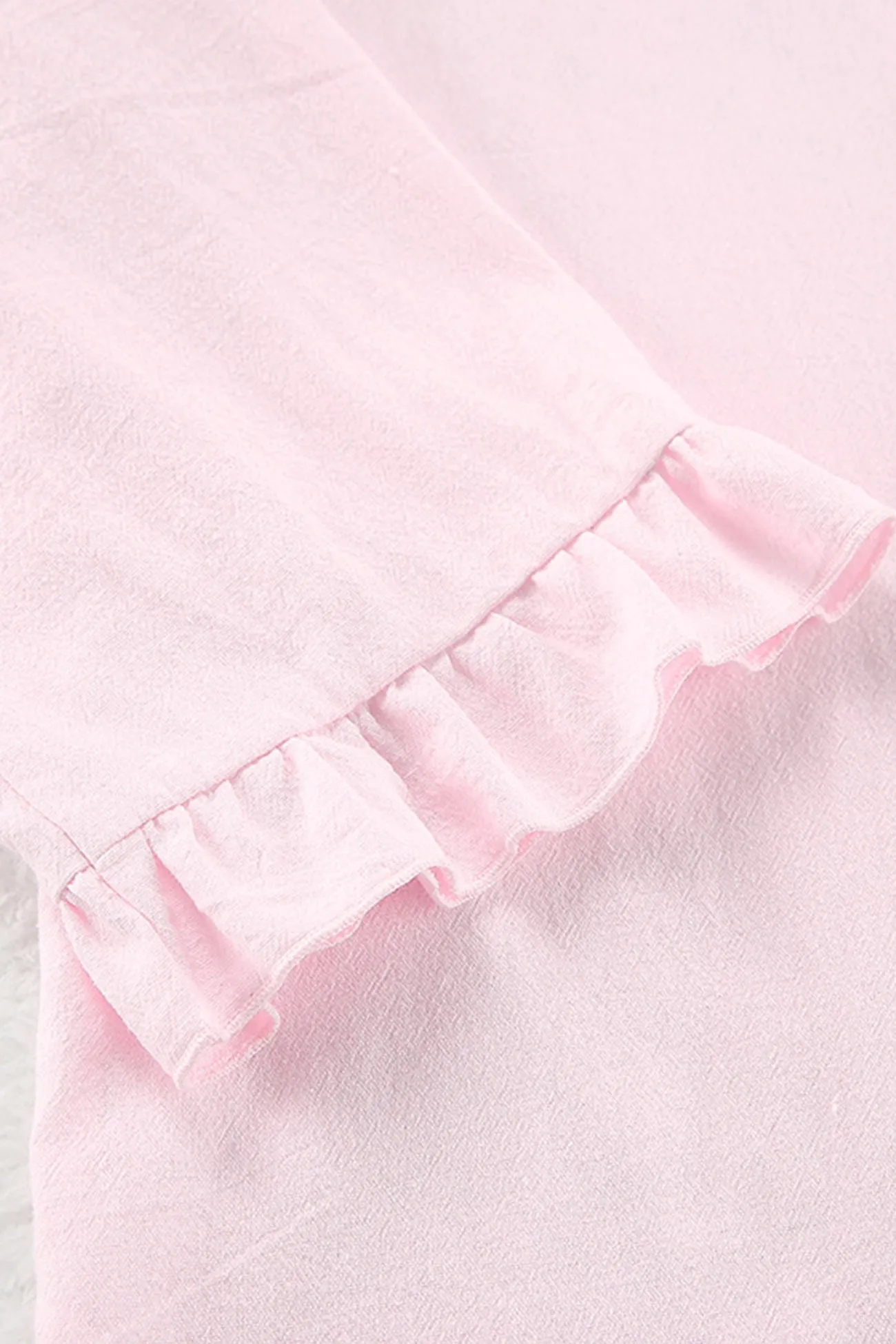 Solid Ruffle Cotton Loungewear