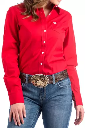 The Women's Cinch Red Solid Shirt