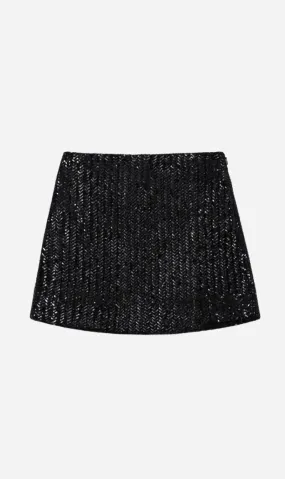 Tierra Skirt - Black Sequin