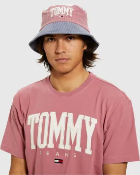 Tommy Jeans ABO TJM College Bucket Hat Moss Rose Pink/Blue/White